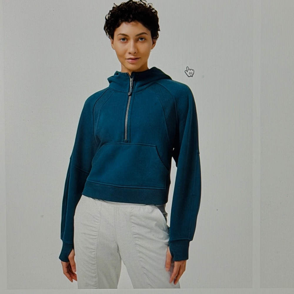 Lululemon Scuba Oversized 1/2 Zip Hoodie Sz:M/L Blue Borealis